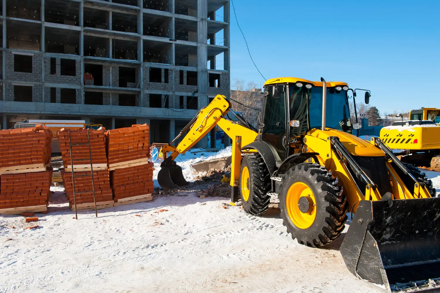 Construction business model illustrating project planning, resource management, and workflow processes